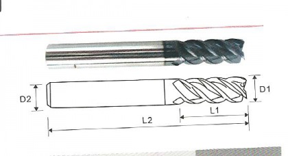 超微粒钨钢涂层不锈钢专用平底铣刀